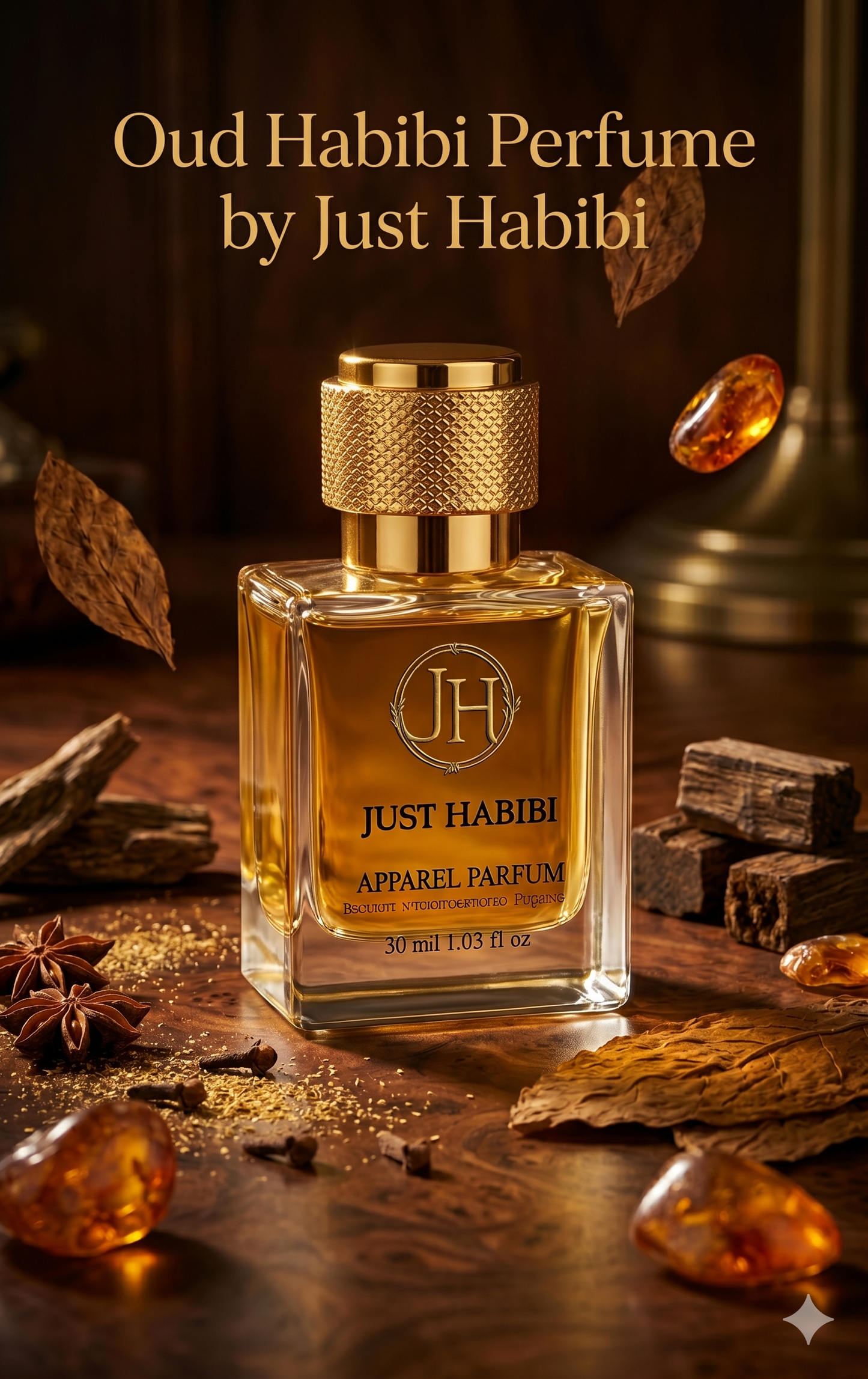 Just Habibi™  | Oud Habibi-Him Perfume: Crowned in smoke, cloaked in oud.