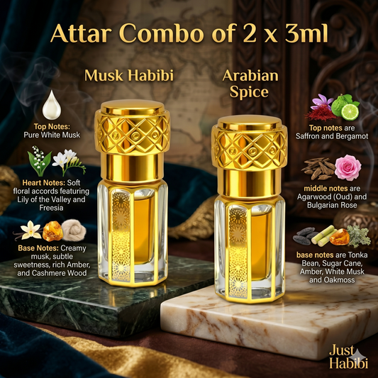 Luxury Attar Combo - Musk Habibi & Arabian Spice | Just Habibi