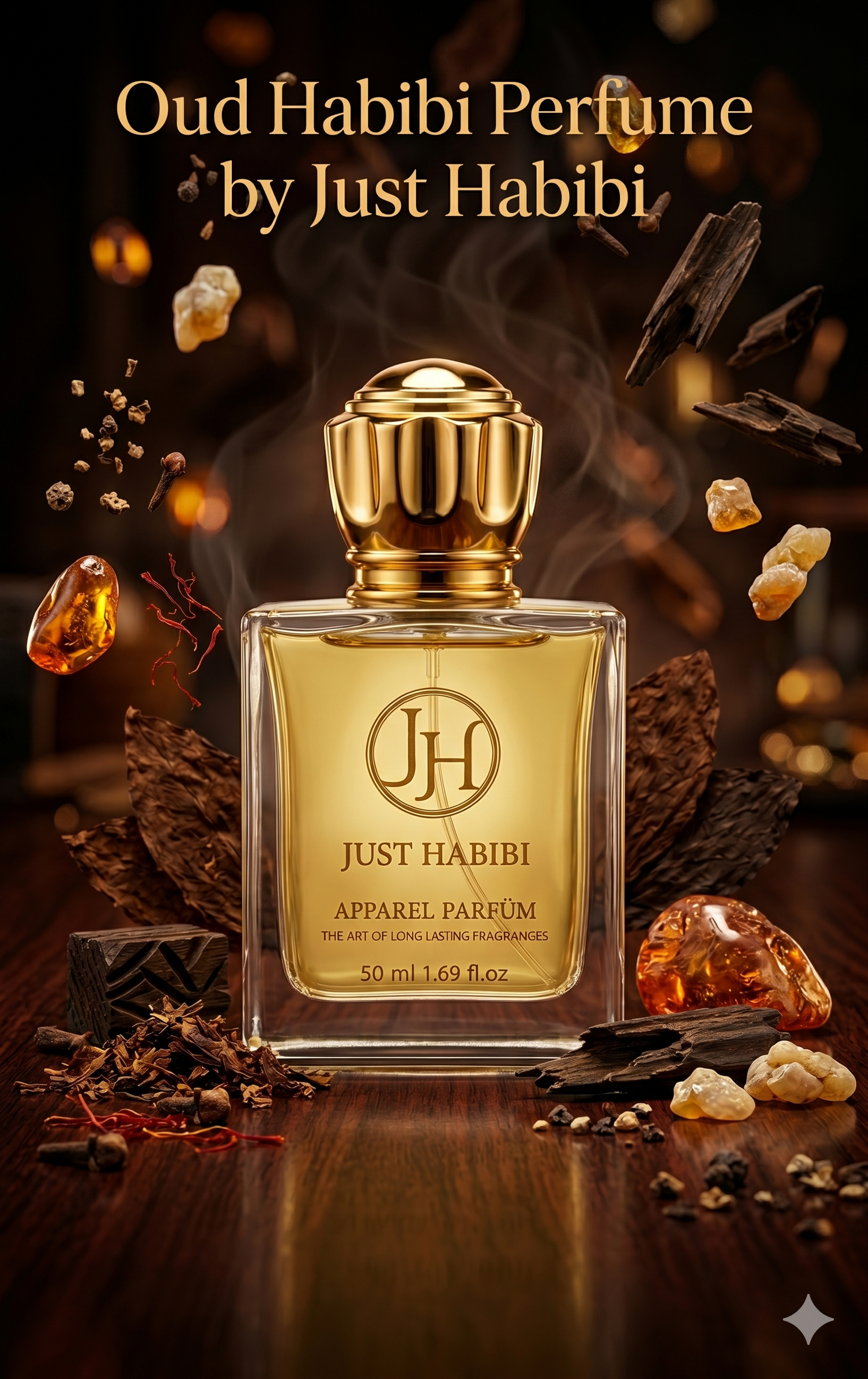Just Habibi™  | Oud Habibi-Him Perfume: Crowned in smoke, cloaked in oud.