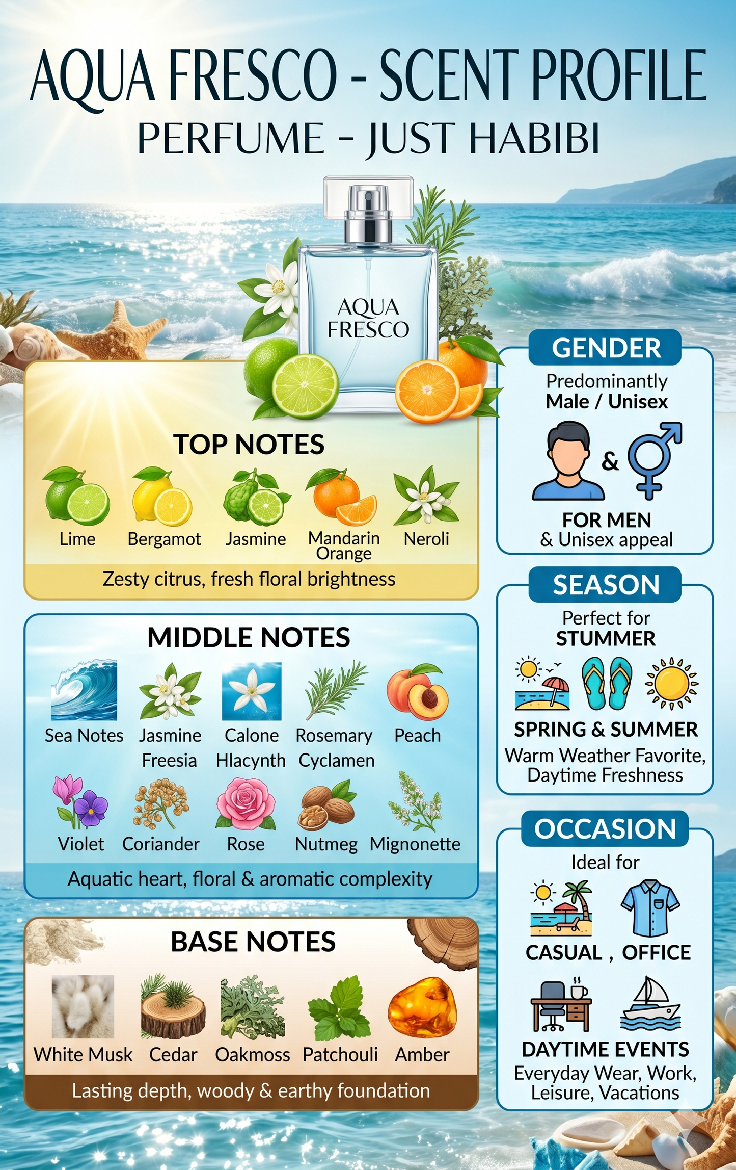 Just Habibi™ | AQUA FRESCO PERFUME:  Breathe in the freshness