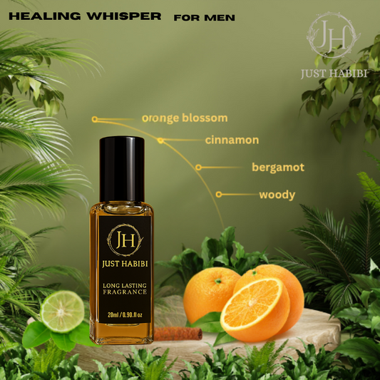 Just Habibi™ |HEALING WHISPER - PERFUME :  Whispers of the Heart, Bottled Fragrance.