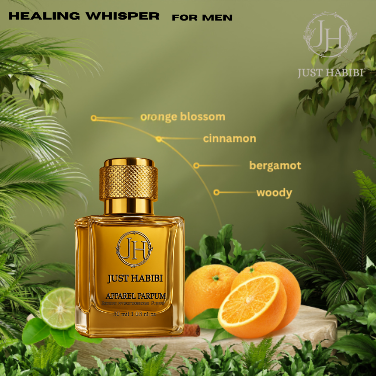 Just Habibi™ |HEALING WHISPER - PERFUME :  Whispers of the Heart, Bottled Fragrance.